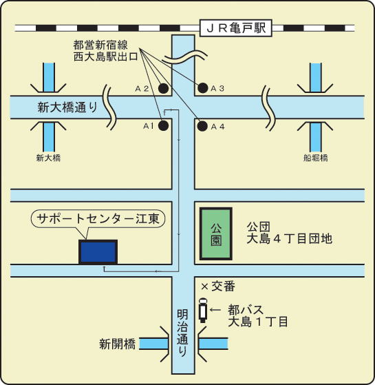 サポートセンター江東案内図